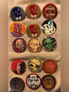 Set of 15 POGS Assorted Novelty - Multicolor